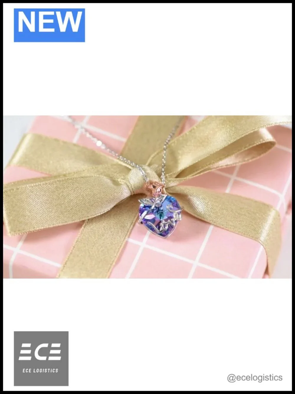 Sterling Silver Heart Pendant Necklace with Austrian Crystal